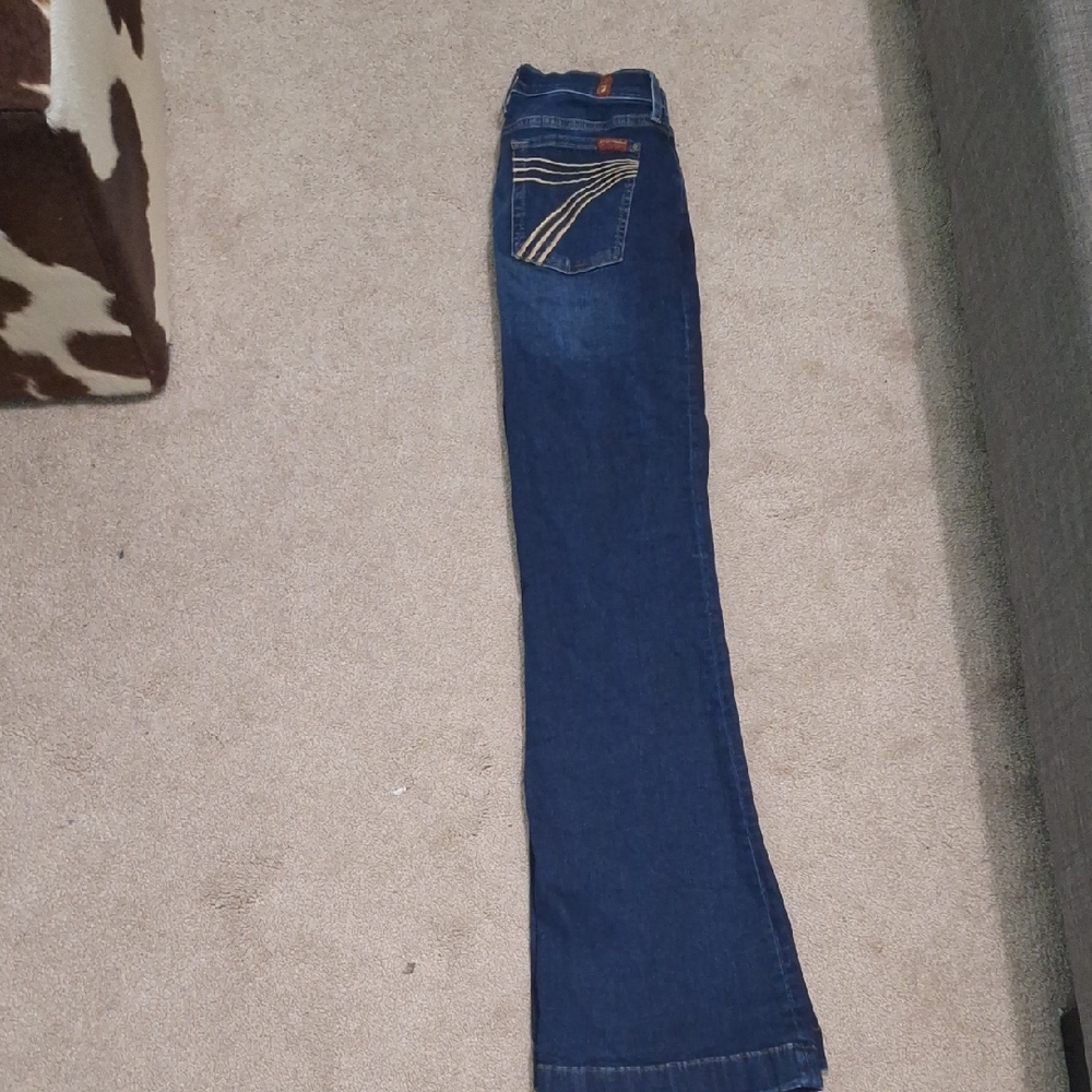 7 For All Mankind Dark Blue Boot Cut Jeans